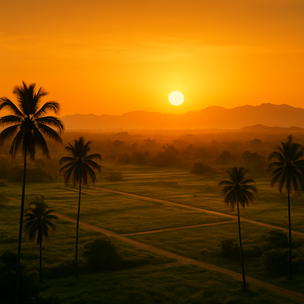Atardecer sobre el proyecto